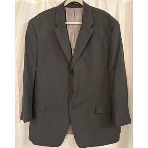 Calvin Klein Men’s 50R Pure New Wool Career Blazer Gray Sport Coat Union Made